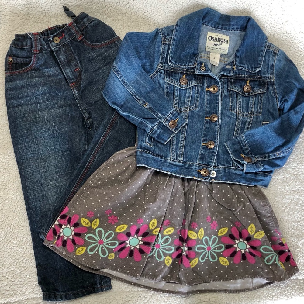 Girl’s 4T Bundle - skirt, jeans & jacket